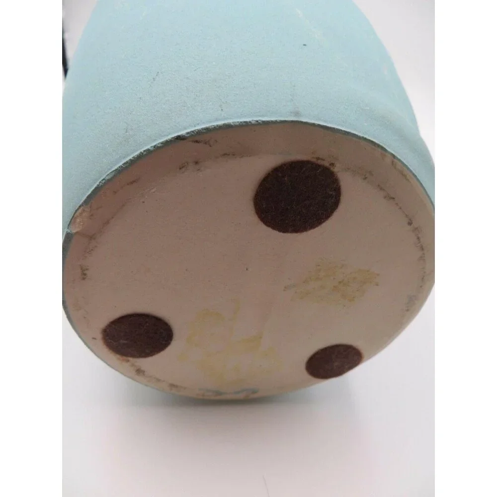 Blue Bisque Crane Ceramic Vase With Crane Loon Design Matte Finish JAC1